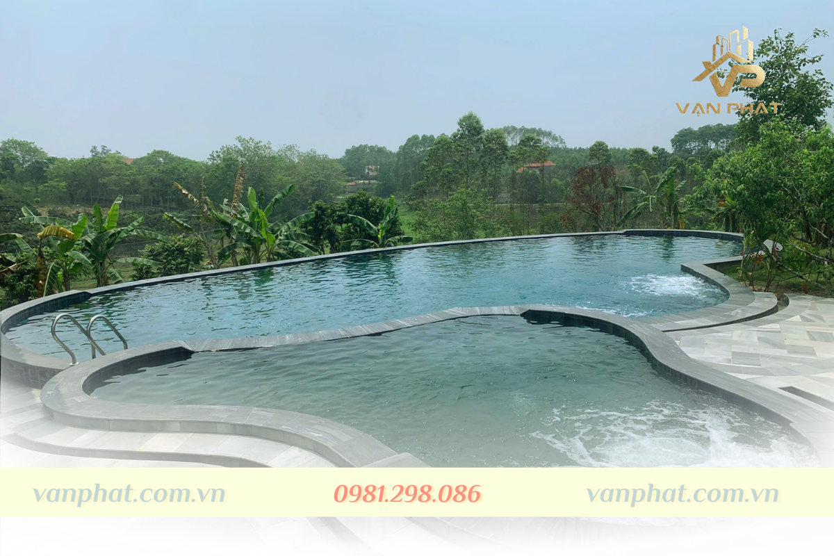 Vạn phát thi công hồ bơi 100m2 cho Resort 